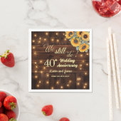 40周年結婚記念日ストリングライト まだ愛を育む スタンダードカクテルナプキン (インサイチュ)