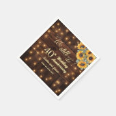 40周年結婚記念日ストリングライト まだ愛を育む スタンダードカクテルナプキン (角)