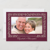 40周年結婚記念日パーティー招待状 招待状 (正面)