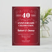 40周年結婚記念日パーティー - ルビーレッド 招待状 (スタンド正面)