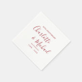 40周年結婚記念日ルビースクリプトエレガント スタンダードカクテルナプキン (角)