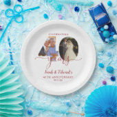 40周年結婚記念日ルビー2写真 ペーパープレート (パーティー)