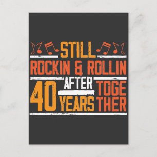 40周年結婚記念日ロックする妻夫 ポストカード