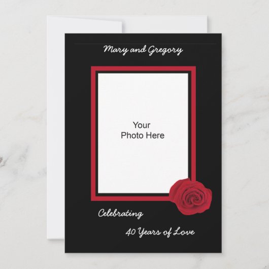 40周年結婚記念日招待状の写真 招待状 (正面)