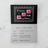 40周年結婚記念日招待状 ローズデザイン 招待状 (内部)