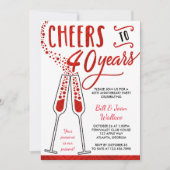 40周年結婚記念日招待状、擬似グリッター 招待状 (正面)