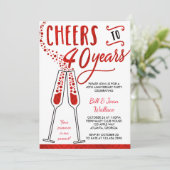 40周年結婚記念日招待状、疑似グリッター 招待状 (スタンド正面)