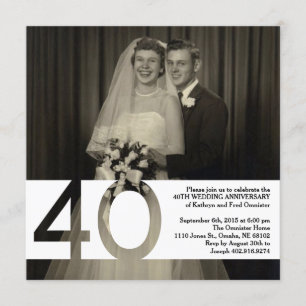 40周年結婚記念日招待状 5.25 x 5.25 招待状