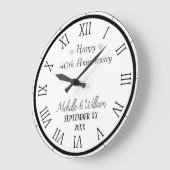 40周年結婚記念日 オーダーメイド ラージ壁時計 (傾斜)