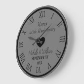 40周年結婚記念日 オーダーメイド ラージ壁時計 (傾斜)