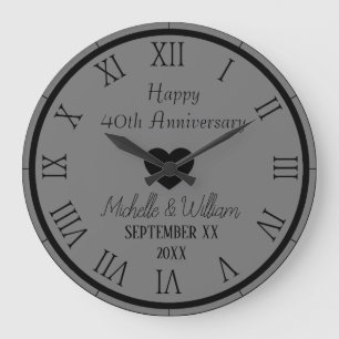 40周年結婚記念日 オーダーメイド ラージ壁時計