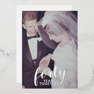 40周年結婚記念日 シルバー&フォト 箔招待状