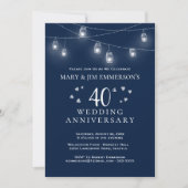 40周年結婚記念日 - ストリングライト 招待状 (正面)