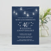 40周年結婚記念日 - ストリングライト 招待状 (スタンド正面)