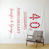 40周年結婚記念日 ルビー結婚 赤いハート タペストリー (インサイチュ(横))