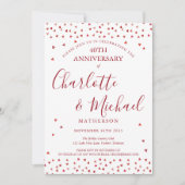 40周年結婚記念日 ルビー ハート スクリプト 招待状 (正面)