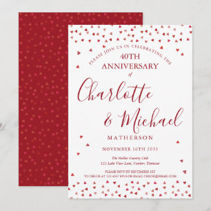 40周年結婚記念日 ルビー ハート スクリプト 招待状