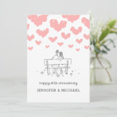 40周年結婚記念日 結婚した夫婦のハート カード (スタンド正面)