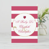 40周年結婚記念日 赤 エレガント ルビー ドゥ 招待状 (スタンド正面)