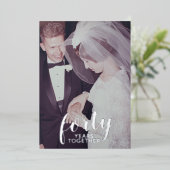 40周年結婚記念日 銀&写真 箔招待状 (立ち正面)