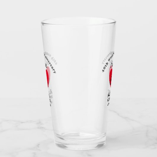 40周年結婚記念贈パーソナライズされたり物 タンブラーグラス (右)