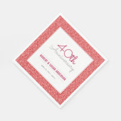 40周年結婚赤フェイクグリッター スタンダードランチョンナプキン (角)
