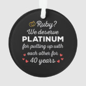 40周年結婚I - Ruby おもしろい Coule オーナメント (裏面)
