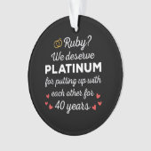 40周年結婚I - Ruby おもしろい Coule オーナメント (正面)