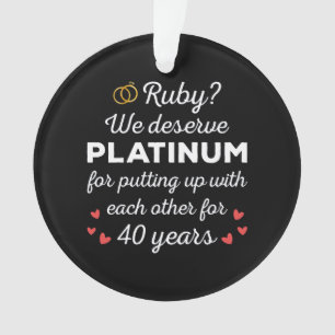 40周年結婚I - Ruby おもしろい Coule オーナメント