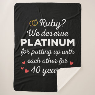 40周年結婚I - Ruby おもしろい Coule シェルパブランケット