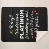 40周年結婚I - Ruby おもしろい Coule シェルパブランケット (正面(横))