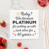 40周年結婚I - Ruby おもしろい Coule スタンダードランチョンナプキン (インサイチュ)