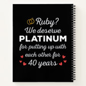 40周年結婚I - Ruby おもしろい Coule ノートブック (裏面)