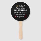 40周年結婚I - Ruby おもしろい Coule ハンドファン (裏面)