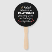 40周年結婚I - Ruby おもしろい Coule ハンドファン (正面)