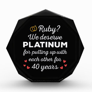 40周年結婚I - Ruby おもしろい Coule フォトブロック