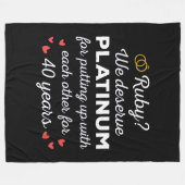 40周年結婚I - Ruby おもしろい Coule フリースブランケット (正面(横))