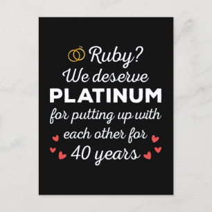 40周年結婚I - Ruby おもしろい Coule ポストカード