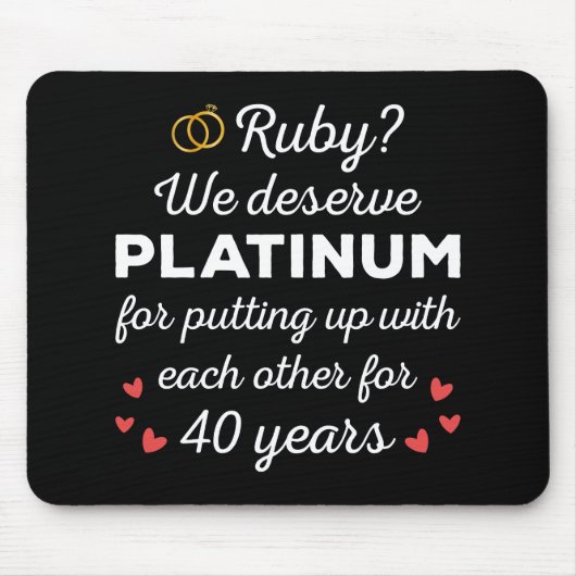 40周年結婚I - Ruby おもしろい Coule マウスパッド (正面)