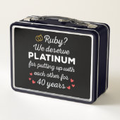 40周年結婚I - Ruby おもしろい Coule メタルランチボックス (裏面)