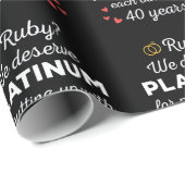 40周年結婚I - Ruby おもしろい Coule ラッピングペーパー (ロールコーナー)