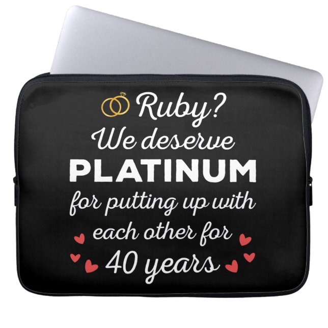 40周年結婚I - Ruby おもしろい Coule ラップトップスリーブ (正面)