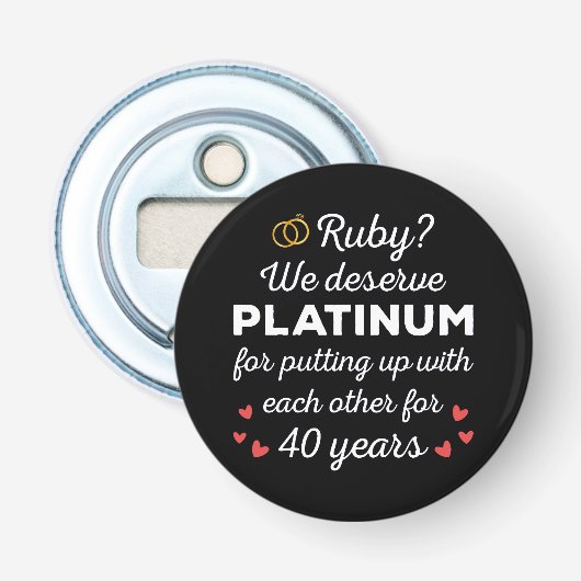 40周年結婚I - Ruby おもしろい Coule 栓抜き (正面)