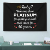 40周年結婚I - Ruby おもしろい Coule 横断幕 (トレードショー)