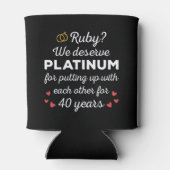 40周年結婚I - Ruby おもしろい Coule 缶クーラー (裏面)