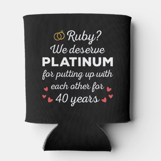 40周年結婚I - Ruby おもしろい Coule 缶クーラー (裏面)