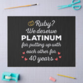 40周年結婚I - Ruby おもしろい Coule 薄葉紙 (クラフト)