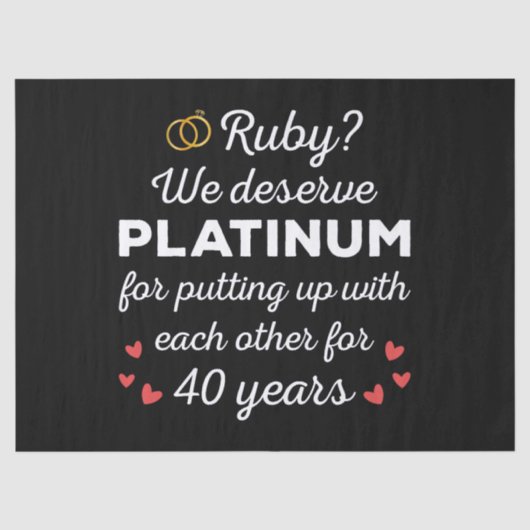 40周年結婚I - Ruby おもしろい Coule 薄葉紙 (正面)