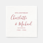 40周年結婚Rubyスクリプトエレガント スタンダードカクテルナプキン (正面)