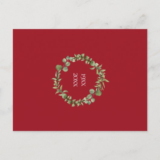 40周年結婚Ruby日付を保存 案内ポストカード (裏面)